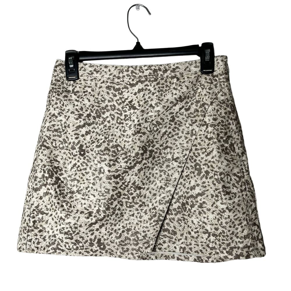 Free People Fake Out Faux Leather Wrap Mini Skirt Size 4